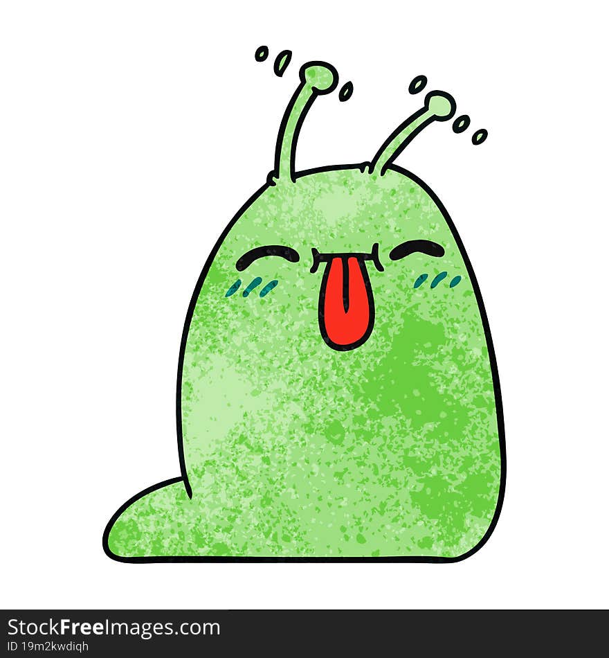 Textured Cartoon Of A Happy Kawaii Slug