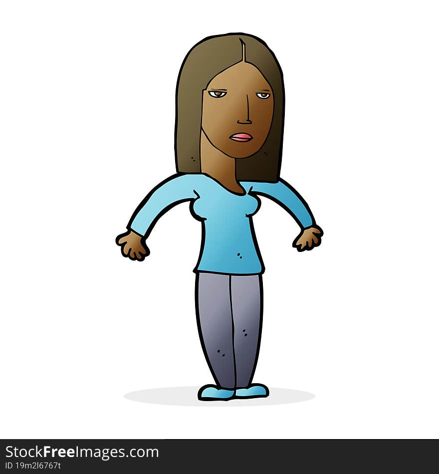 cartoon annoyed woman