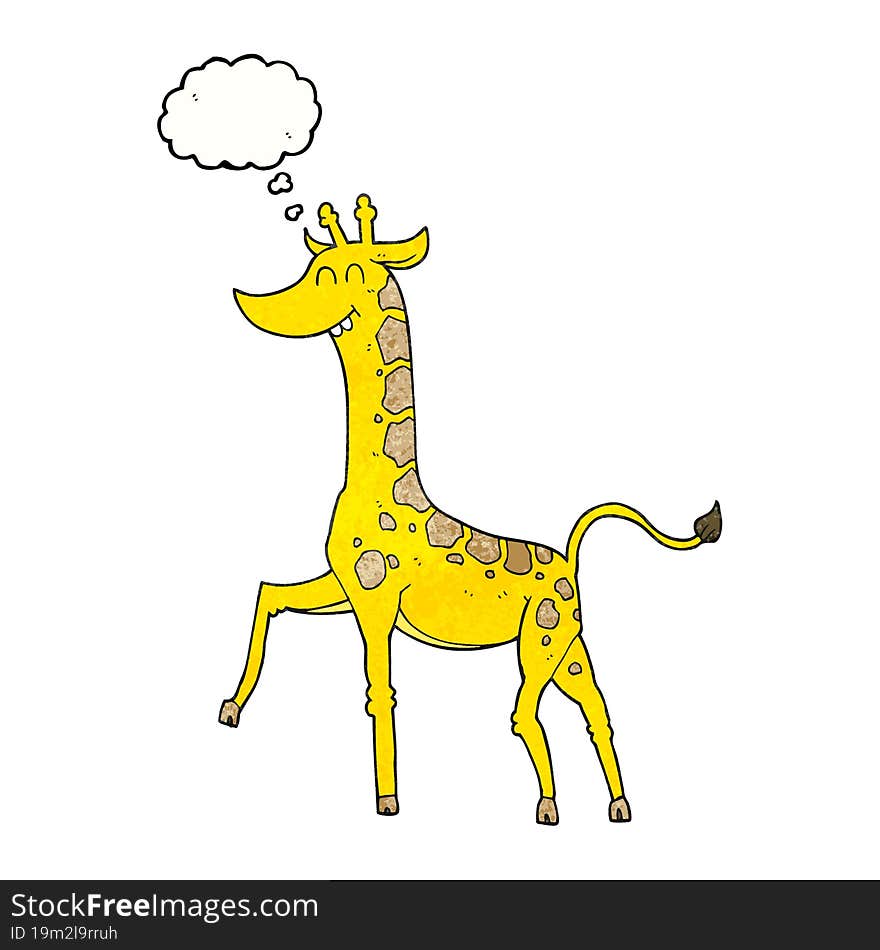 thought bubble textured cartoon giraffe