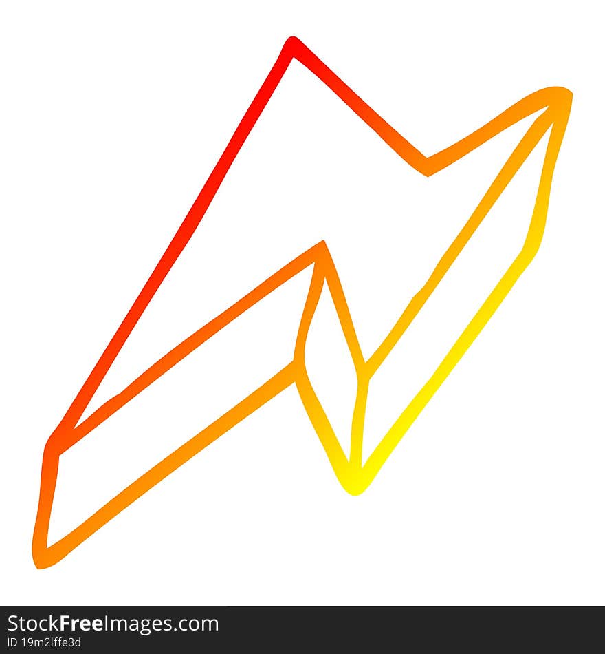 Warm Gradient Line Drawing Cartoon Decorative Lightning Bolt