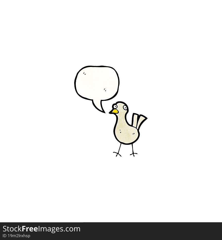 cartoon bird with speech bubble