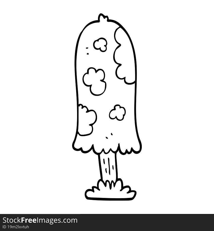 Line Drawing Cartoon Mushroom