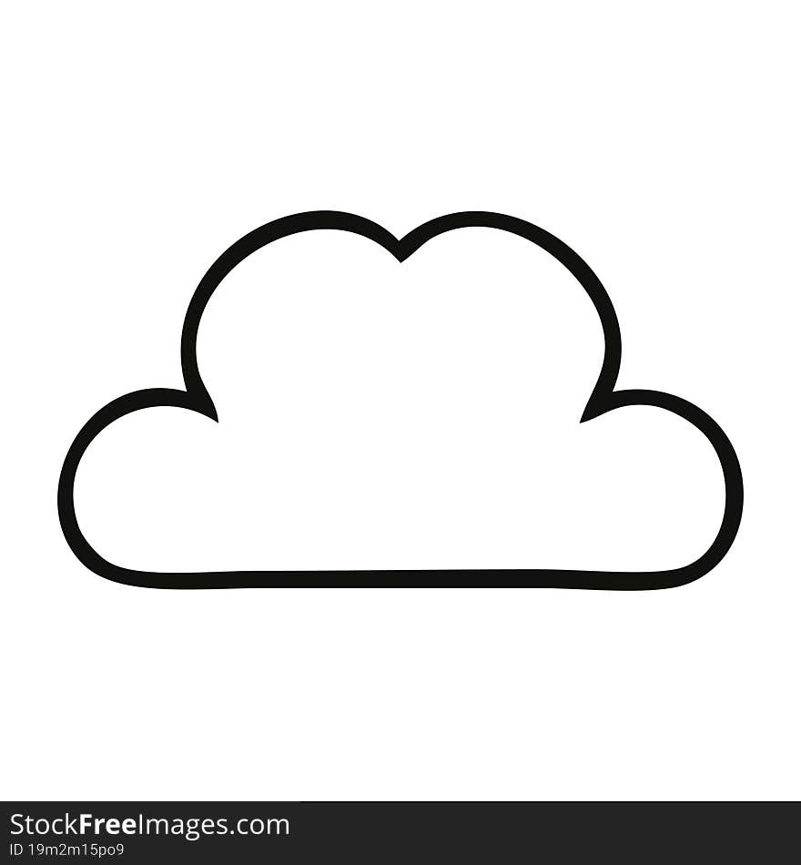 line drawing cartoon white cloud