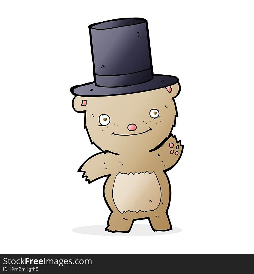 cartoon bear in top hat