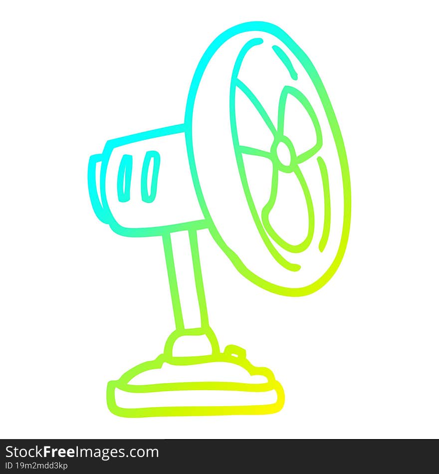 Cold Gradient Line Drawing Cartoon Desktop Fan