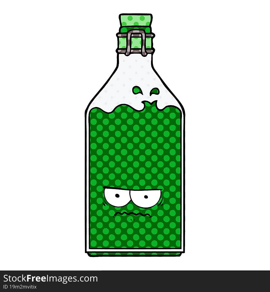 cartoon old bottle. cartoon old bottle