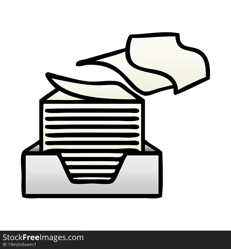 gradient shaded cartoon stack of office papers