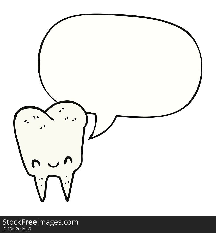 cartoon tooth and speech bubble