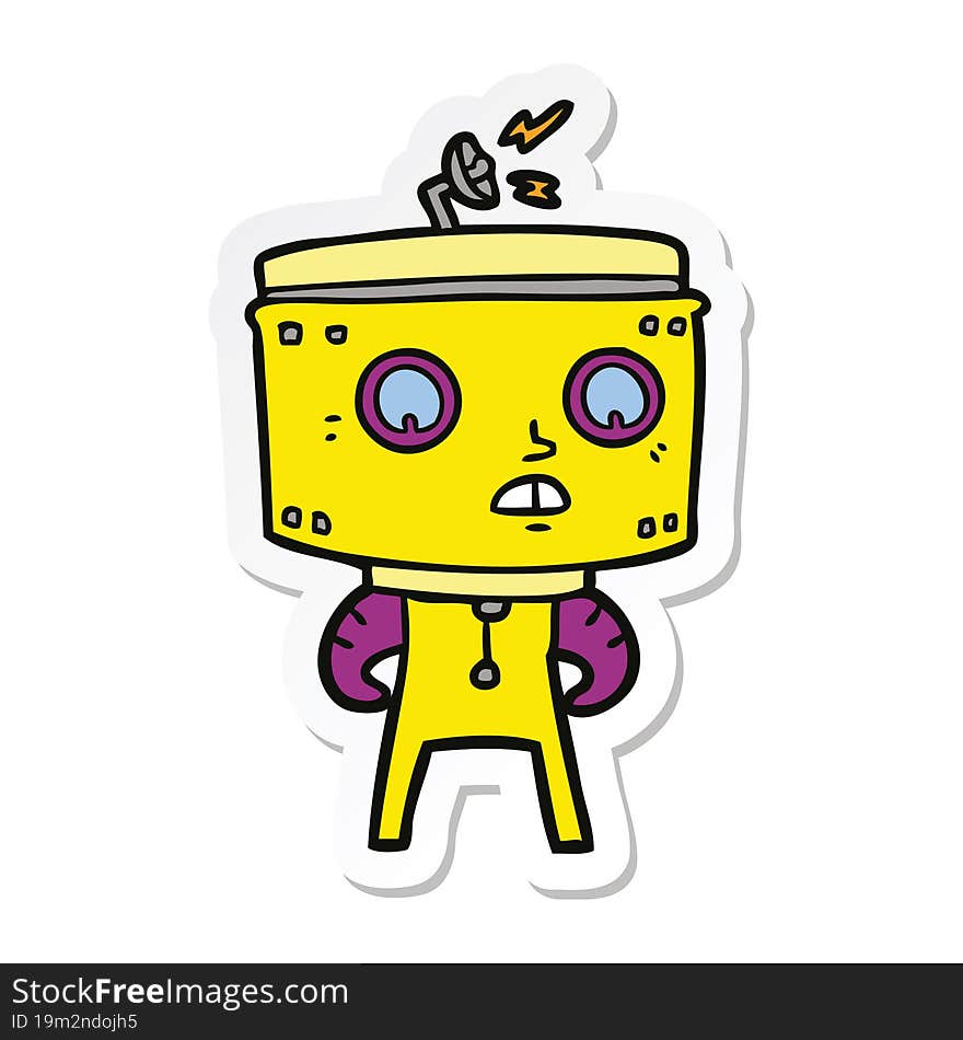 sticker of a cartoon robot