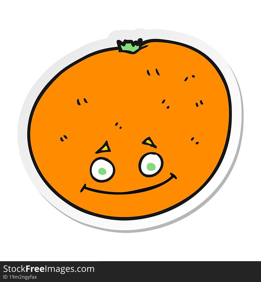 sticker of a cartoon orange