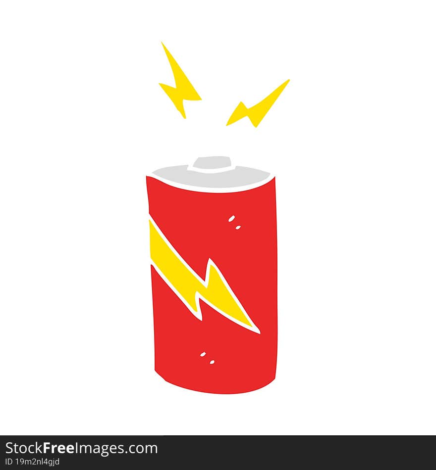 flat color illustration of a cartoon battery