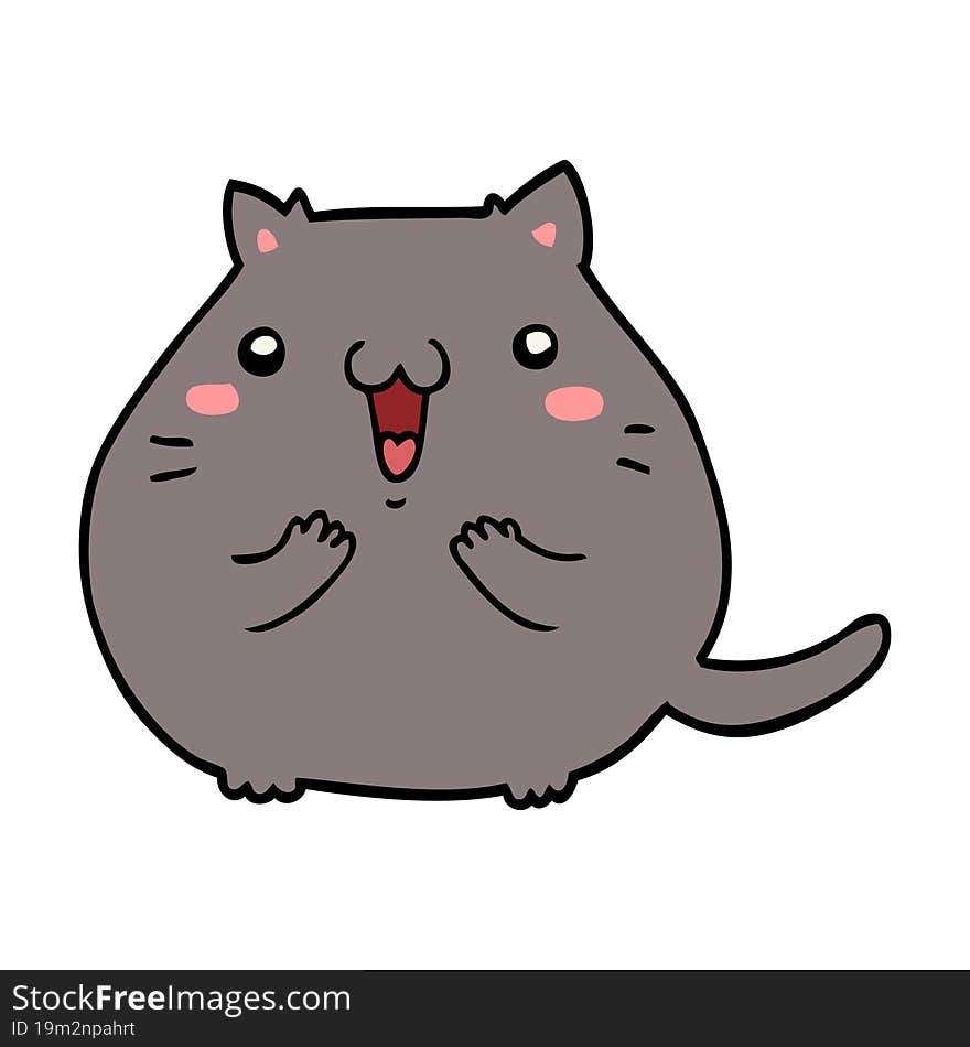 happy cartoon cat