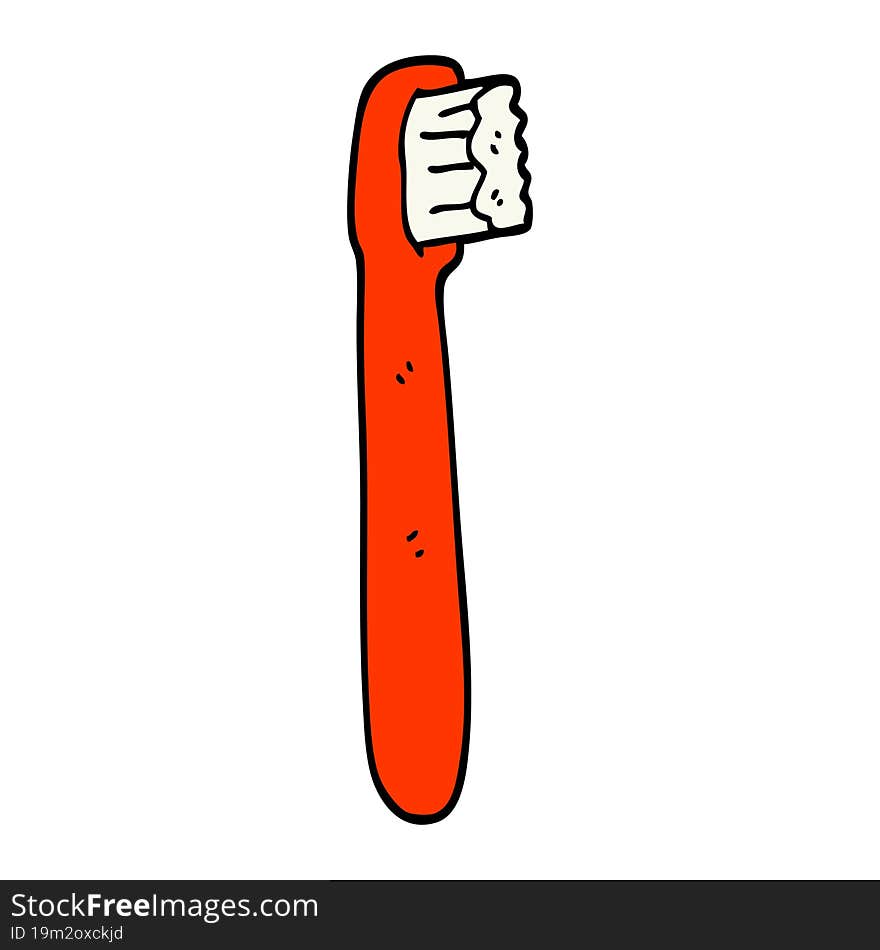 Hand Drawn Doodle Style Cartoon Tooth Brush