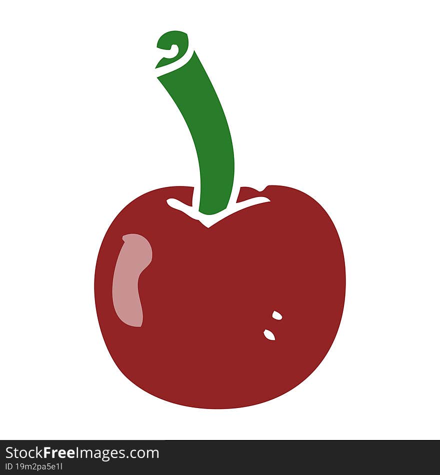 flat color style cartoon cherry