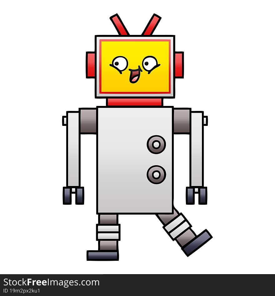 Gradient Shaded Cartoon Robot