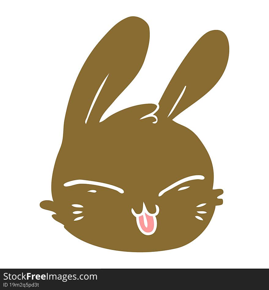 flat color style cartoon rabbit face