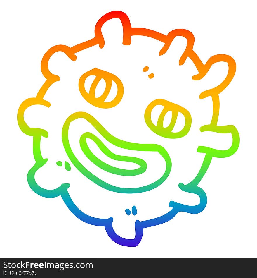 rainbow gradient line drawing cartoon funny germ