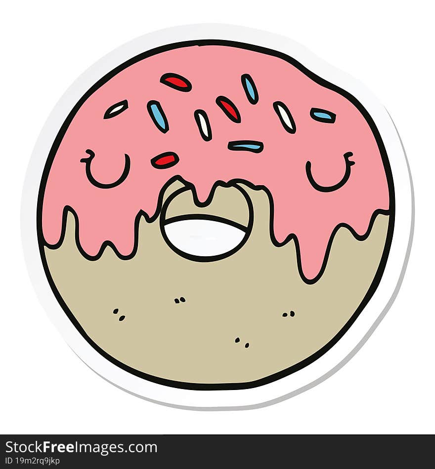 sticker of a cartoon donut