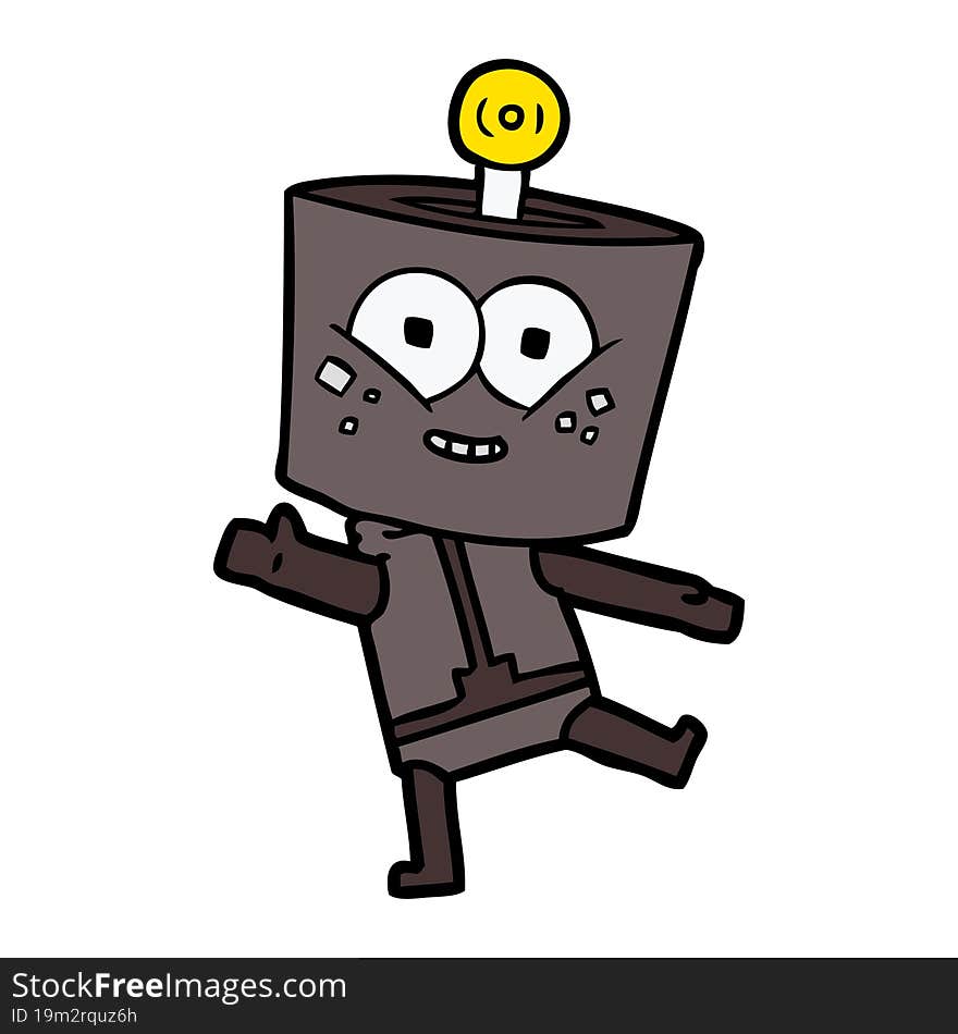 happy cartoon robot dancing. happy cartoon robot dancing