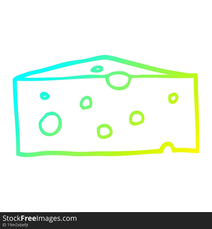 cold gradient line drawing cartoon cheese