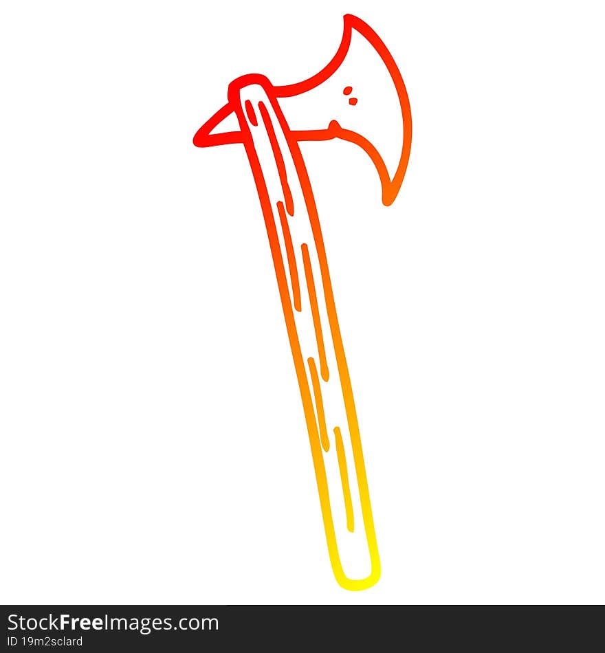 warm gradient line drawing cartoon long axe