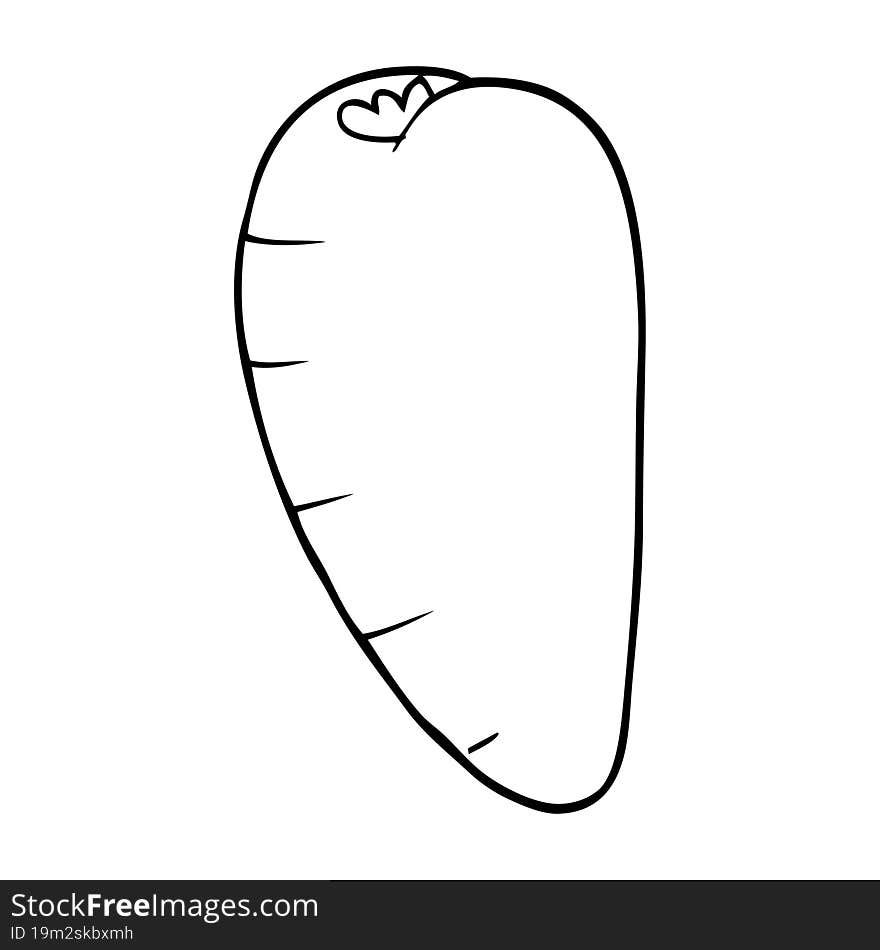 Line Drawing Cartoon Root Vegetable