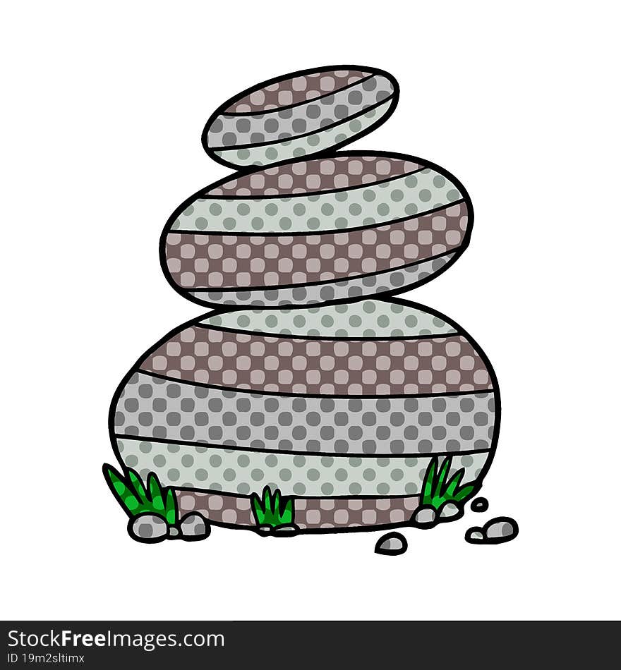 cartoon large stacked stones. cartoon large stacked stones