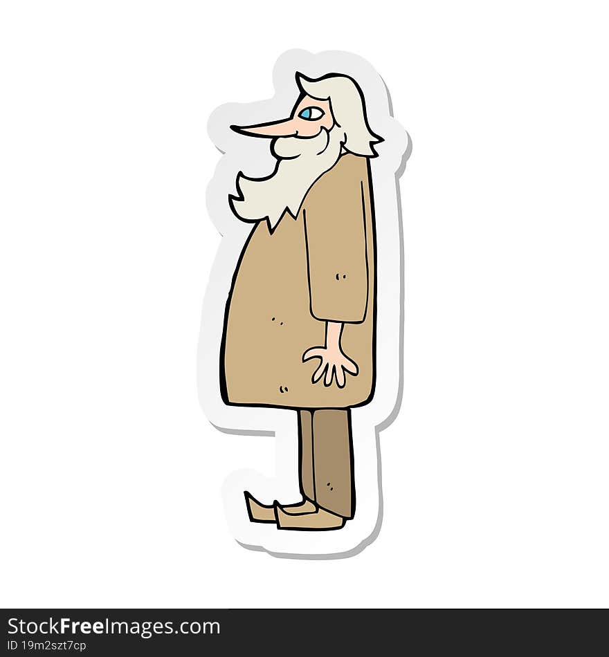 sticker of a cartoon bearded old man