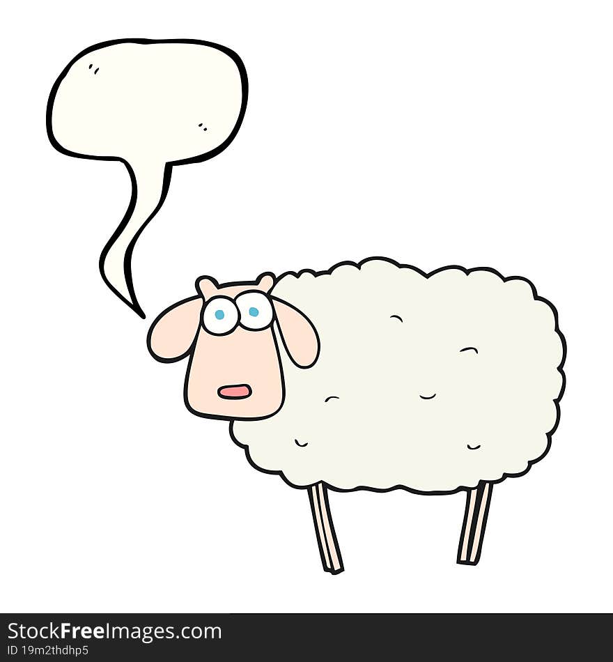 Speech Bubble Cartoon Sheep