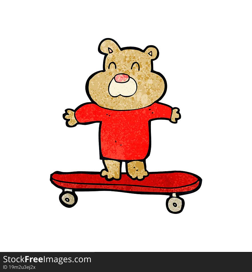 Cartoon Bear On Skateboard