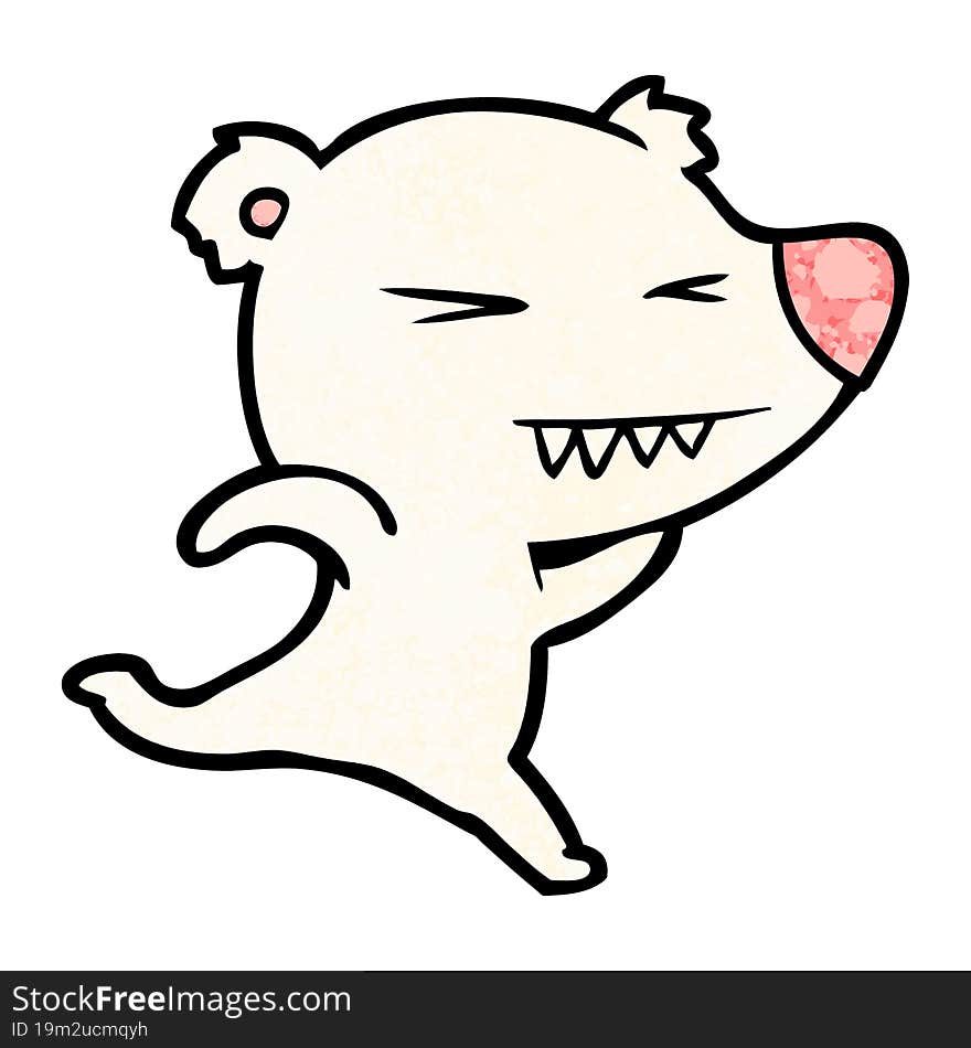 running polar bear cartoon. running polar bear cartoon