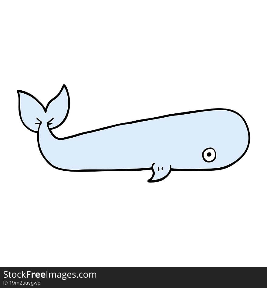 Cartoon Doodle Sea Whale