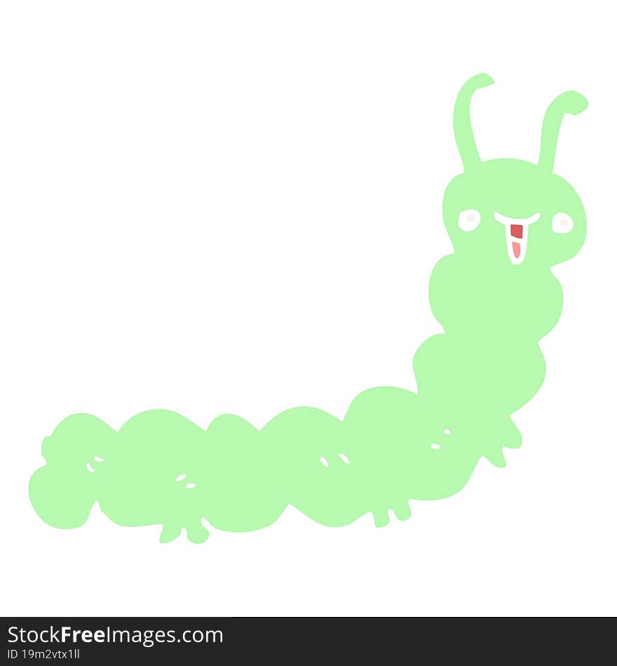 flat color style cartoon caterpillar