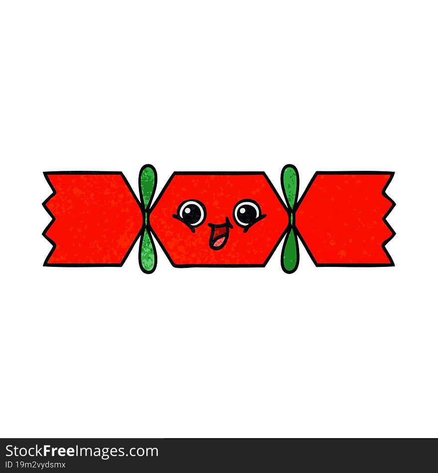 retro grunge texture cartoon christmas cracker