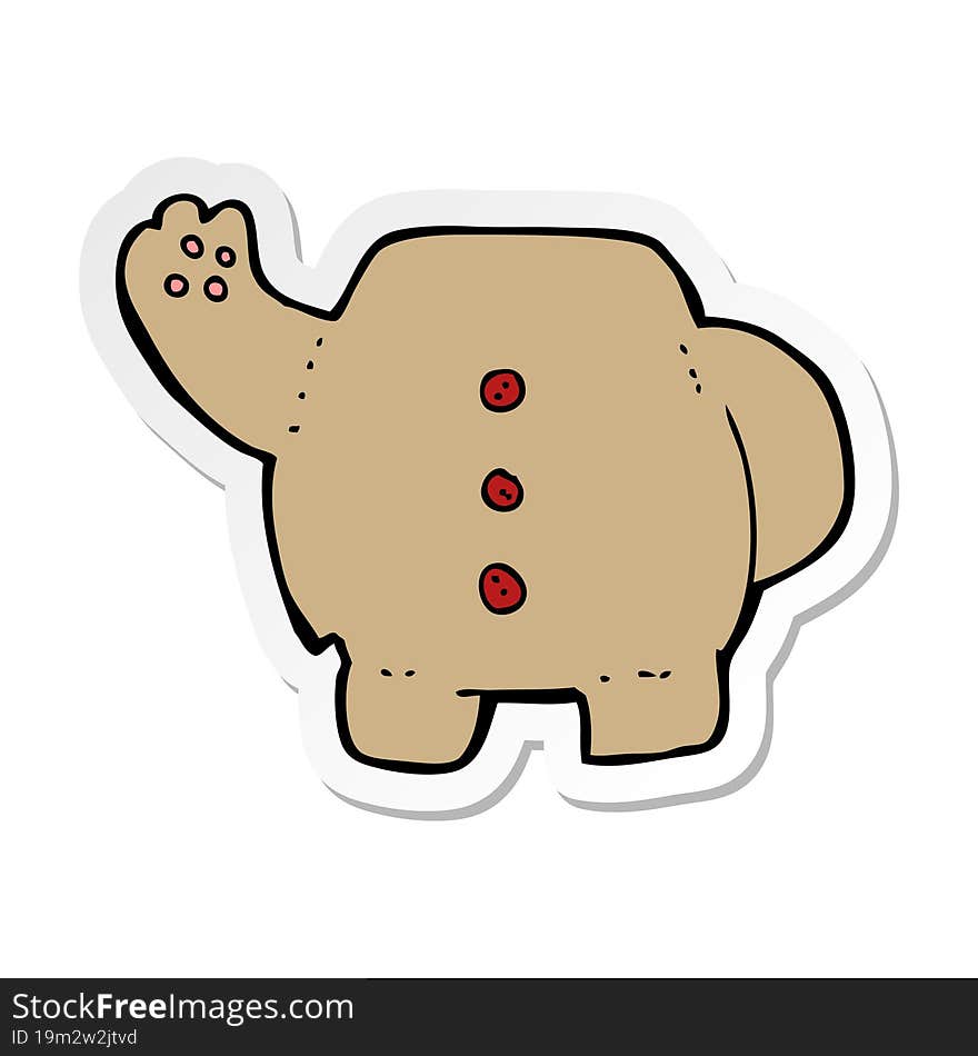 sticker of a cartoon teddy bear body