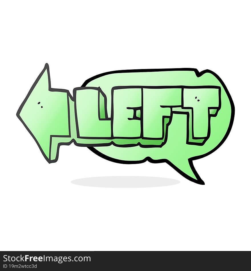 freehand drawn speech bubble cartoon left symbol