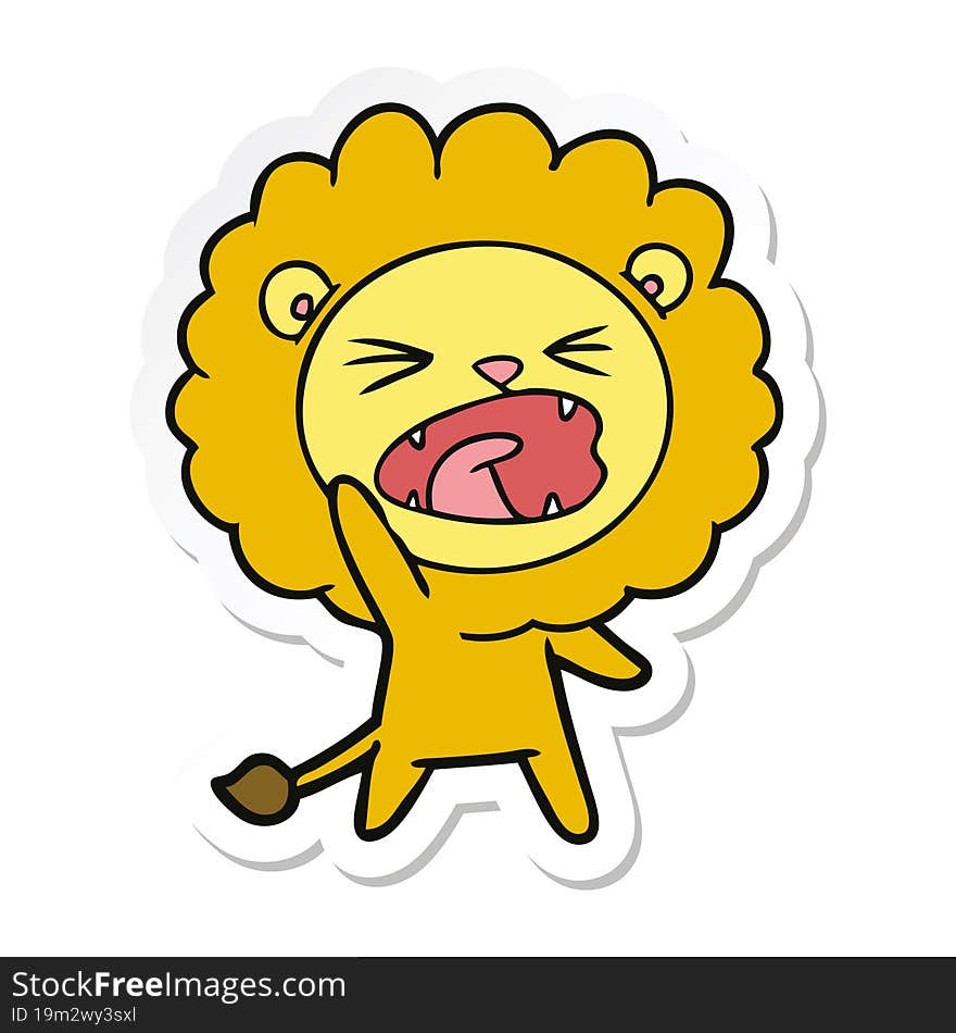 Sticker Of A Cartoon Lion