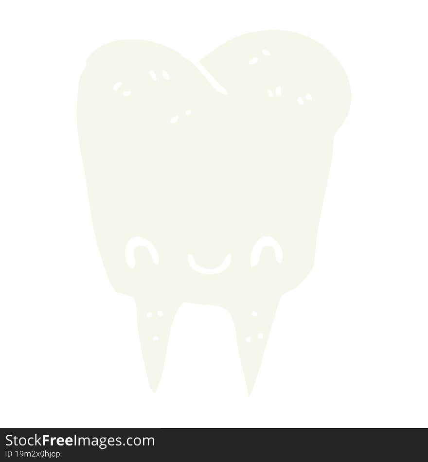 Flat Color Style Cartoon Tooth