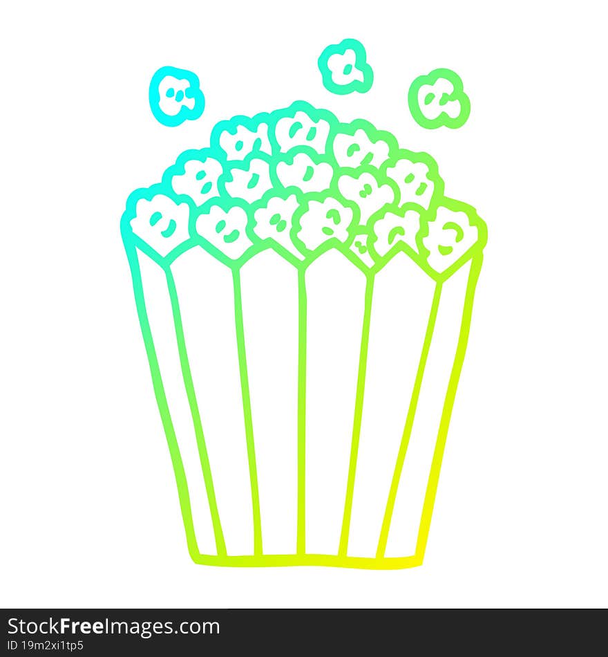 cold gradient line drawing cartoon popcorn