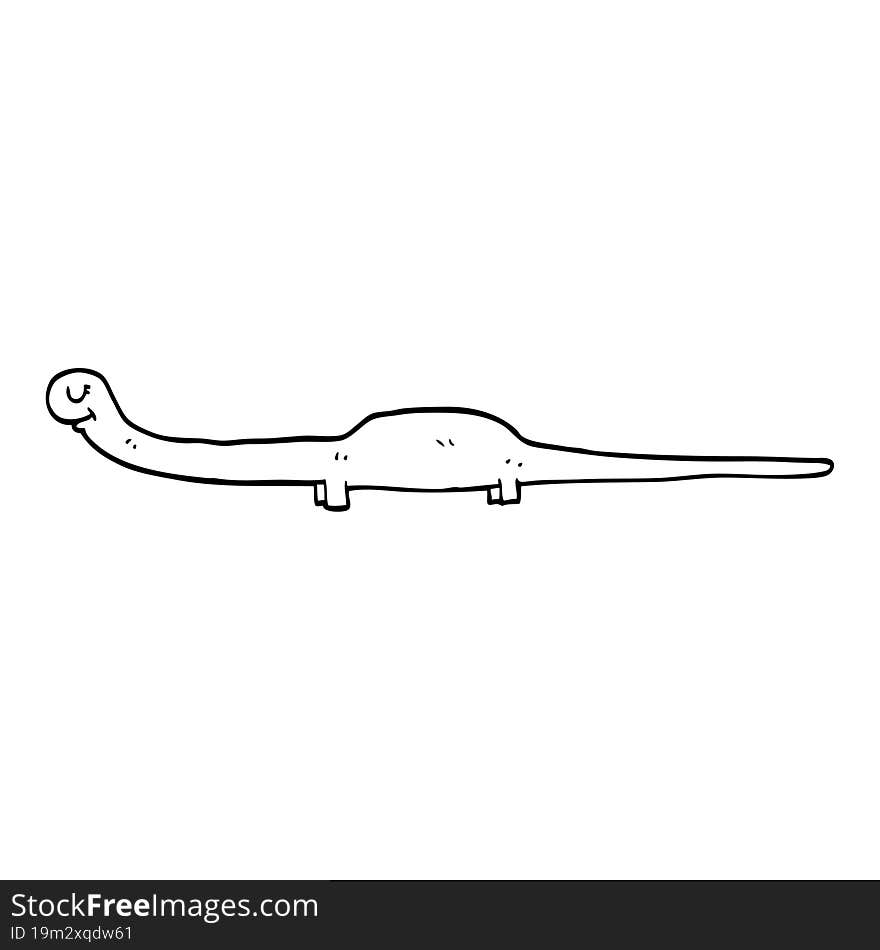 line drawing cartoon prehistoric dinosaur