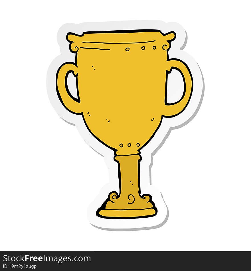 Sticker Of A Cartoon Trophy