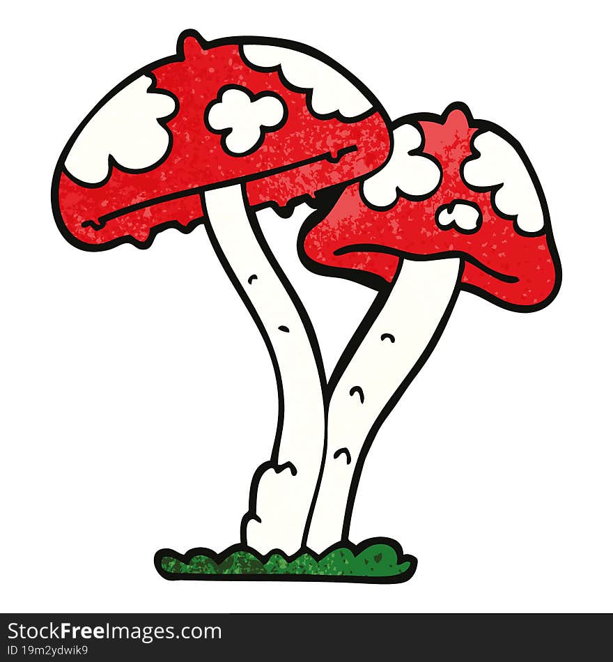 cartoon doodle mushroom