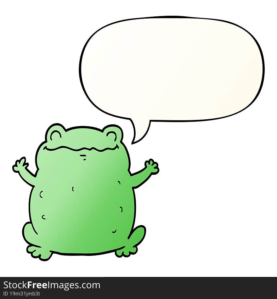 Cartoon Toad And Speech Bubble In Smooth Gradient Style