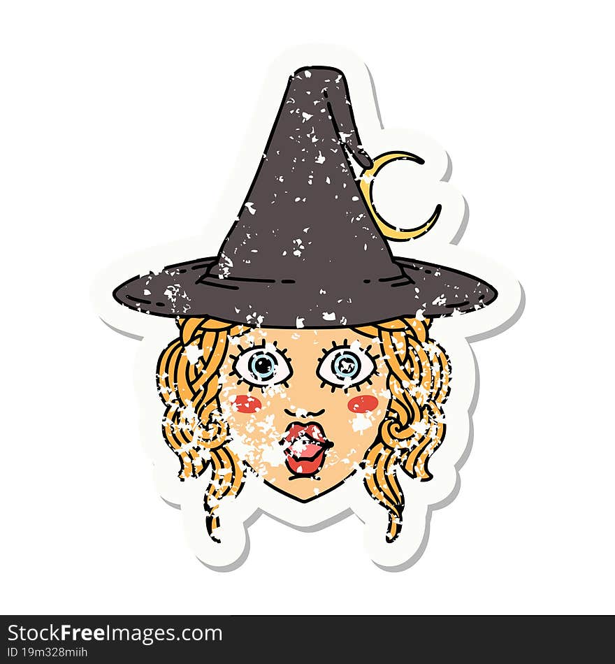 grunge sticker of a human mage character. grunge sticker of a human mage character