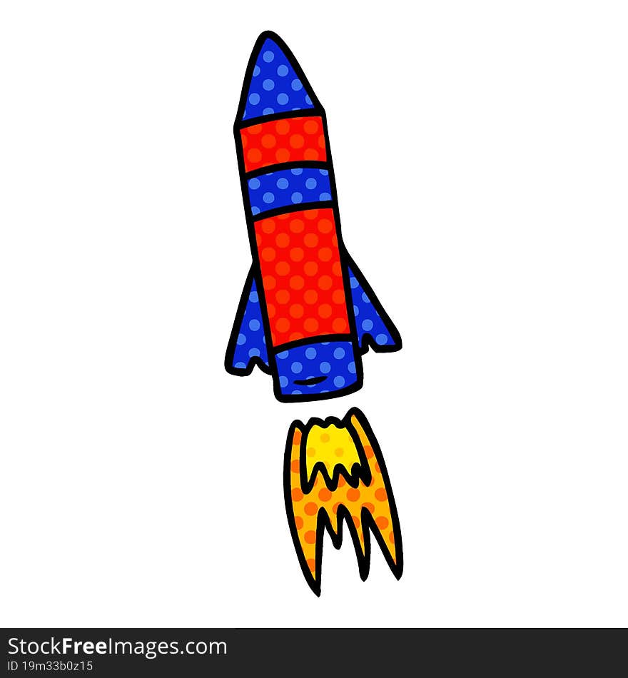 hand drawn cartoon doodle of a space rocket