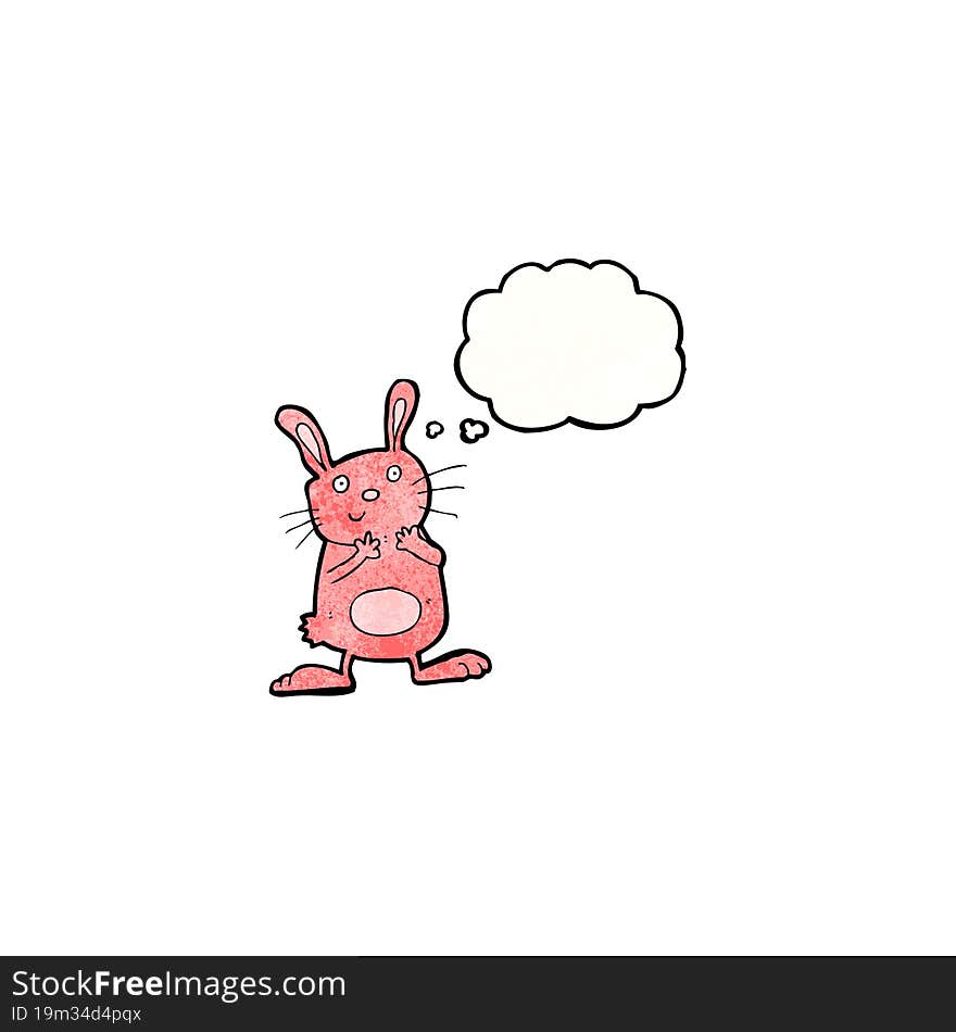 cute rabbit cartoon with thought bubble