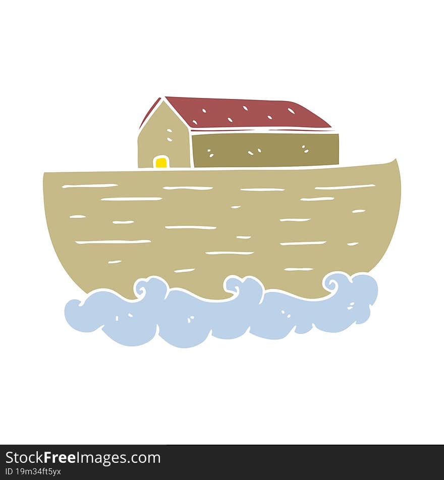 flat color illustration of noah\'s ark. flat color illustration of noah\'s ark