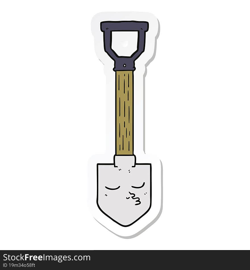 sticker of a cartoon shovel