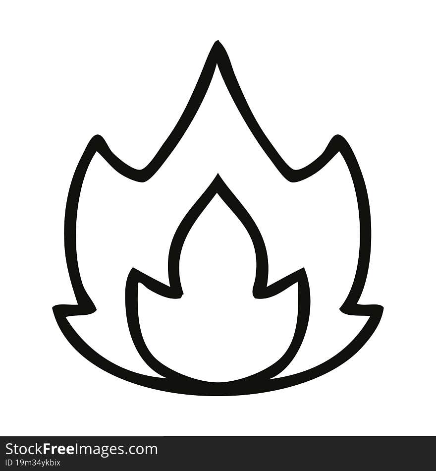 line drawing cartoon fire