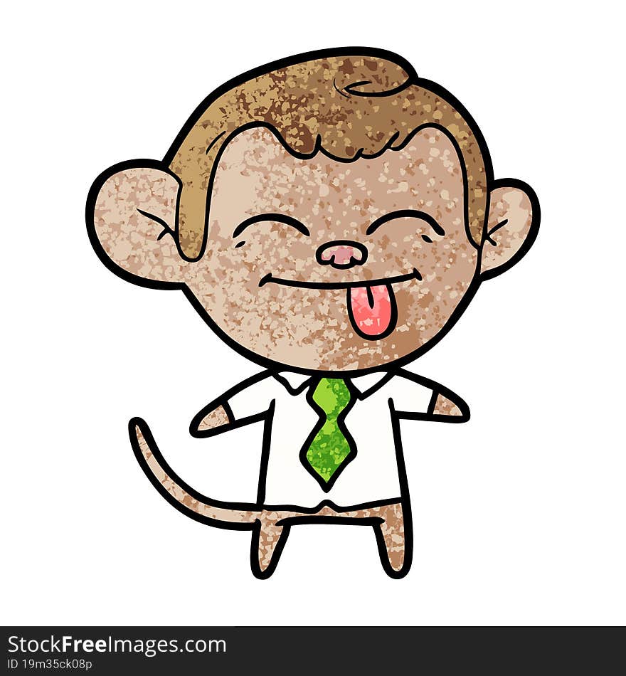 funny cartoon monkey wearing shirt and tie. funny cartoon monkey wearing shirt and tie